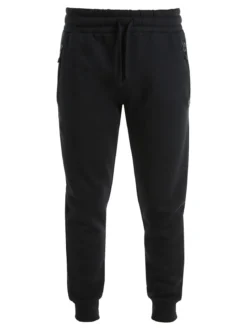 Norway Pantaloni tuta da uomo felpati con polsini - nero