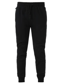 Norway Pantaloni tuta da uomo in cotone con coulisse e polsini - nero