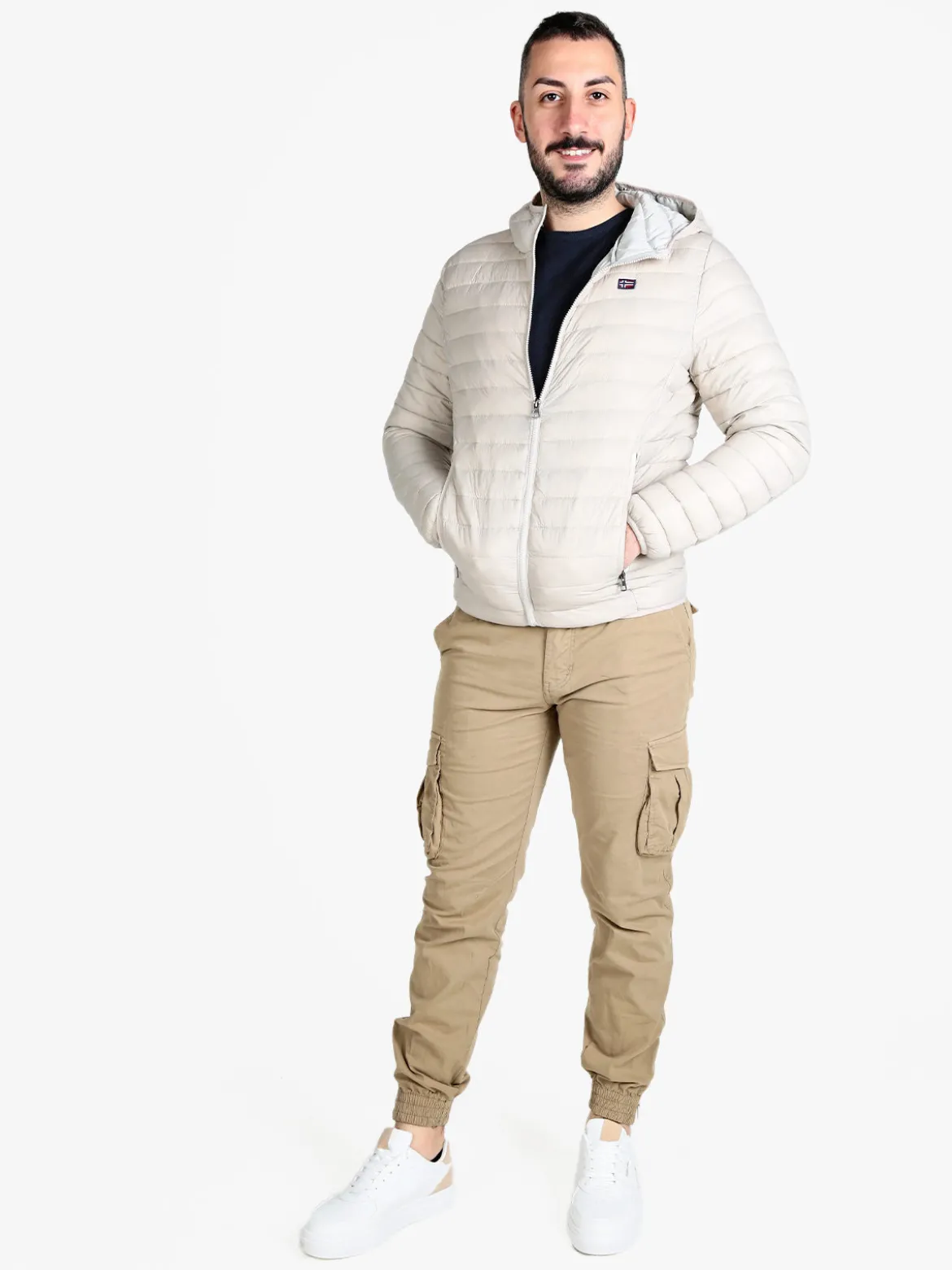 Norway Piumino da uomo 100 g con cappuccio e zip