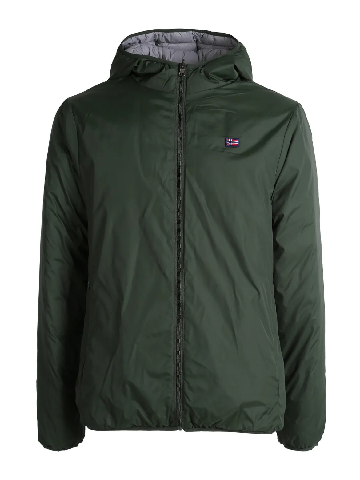 Norway Piumino da uomo reversibile con cappuccio - militare