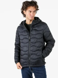 Norway Piumino leggero da uomo con cappuccio e zip - nero