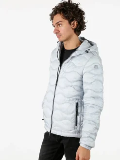 Norway Piumino leggero da uomo con cappuccio e zip - perla