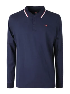 Norway Polo da uomo a maniche lunghe in cotone - blu scuro