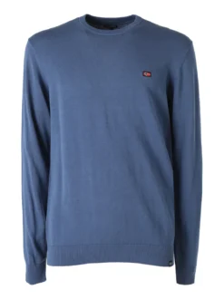 Norway Pullover da uomo in cotone con logo - blu