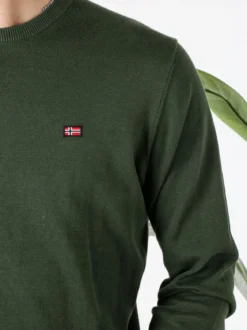Norway Pullover da uomo in cotone con logo - militare
