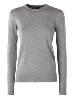 Norway Pullover girocollo da donna in maglia tinta unita - grigio