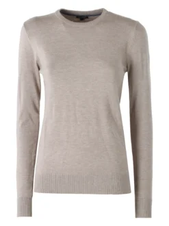 Norway Pullover girocollo da donna in maglia tinta unita - sabbia