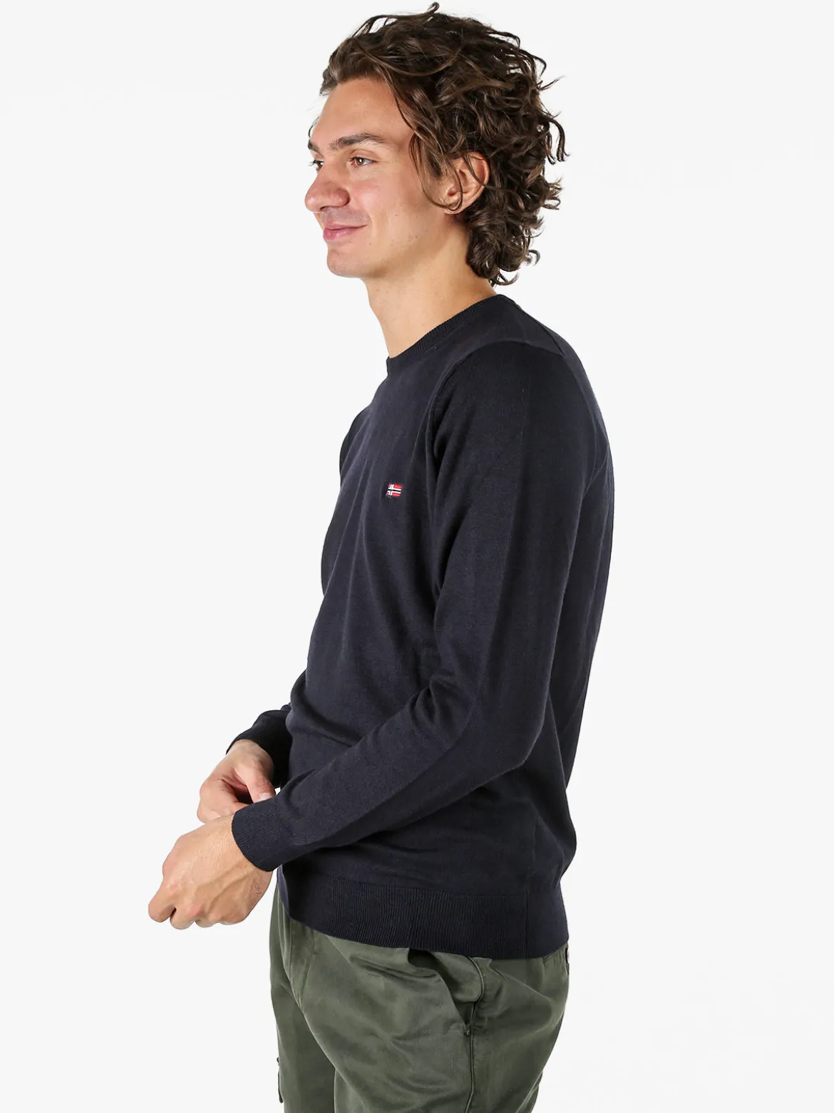 Norway Pullover girocollo da uomo in maglia - blu scuro