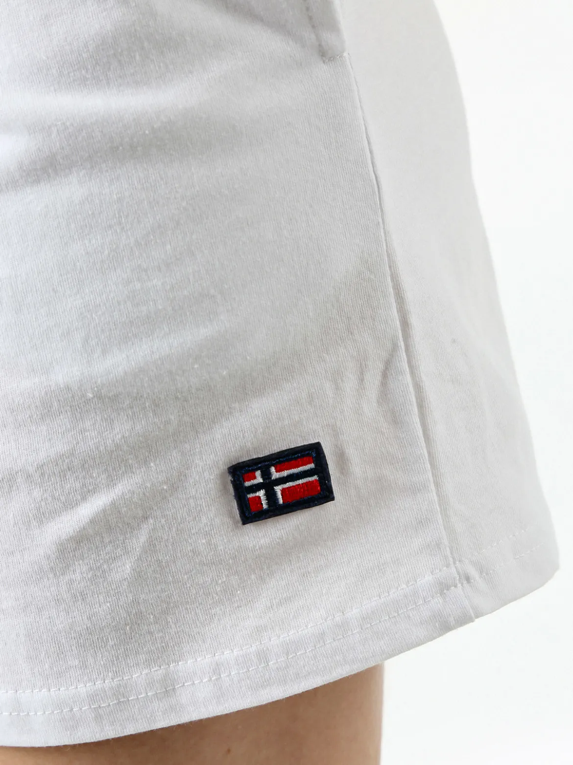 Norway Shorts donna sportivi in cotone con coulisse e logo - bianco