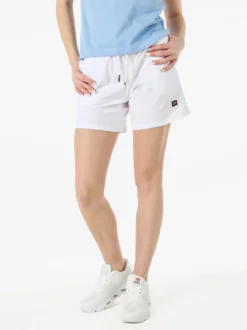 Norway Shorts donna sportivi in cotone con coulisse e logo - bianco