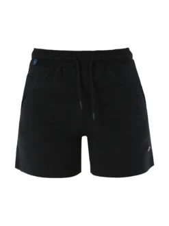 Norway Shorts donna sportivi in cotone con coulisse e logo - nero