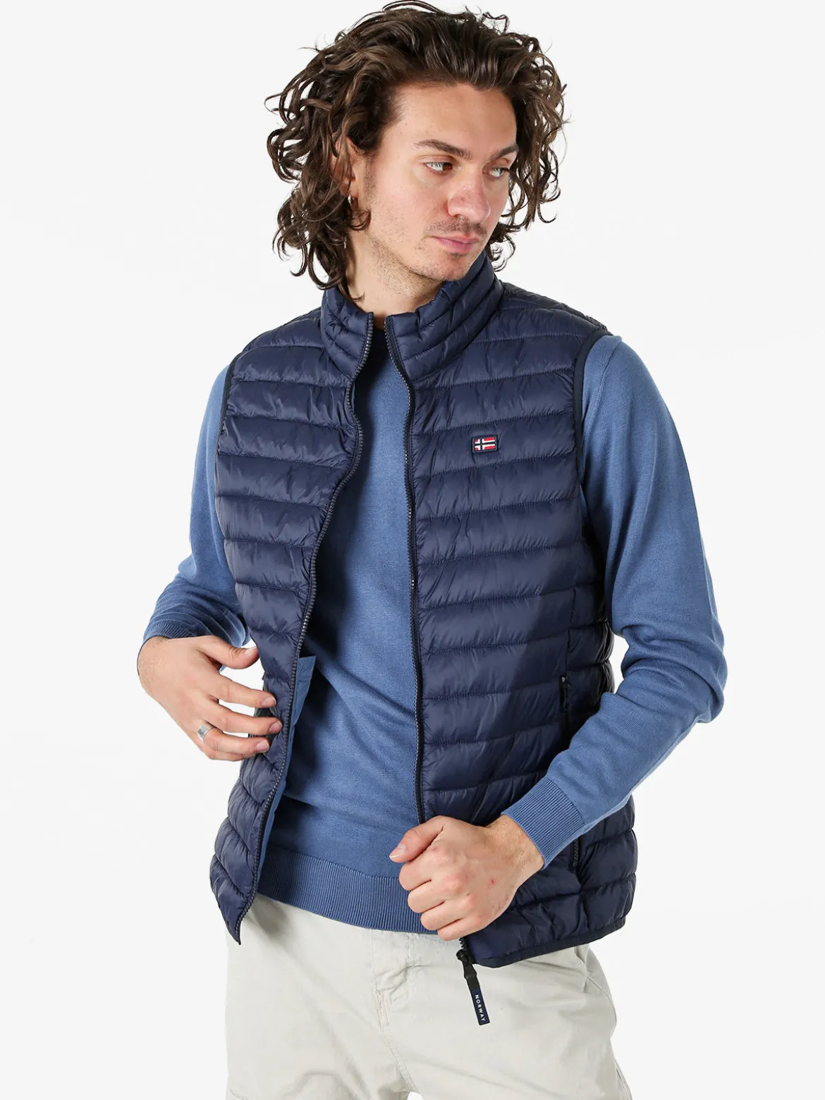 Norway Smanicato imbottito da uomo con zip - blu scuro