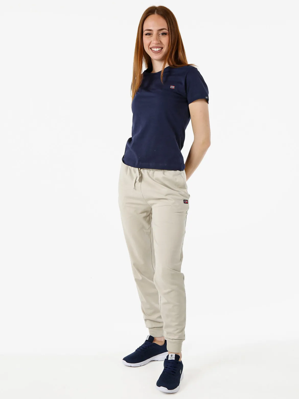 Norway T-shirt donna in cotone con logo - blu scuro
