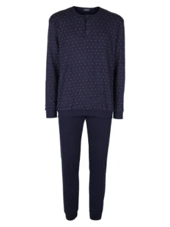 Nottingham Pigiama da uomo lungo in cotone interlock