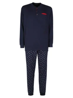 Nottingham Pigiama lungo da uomo in cotone jersey