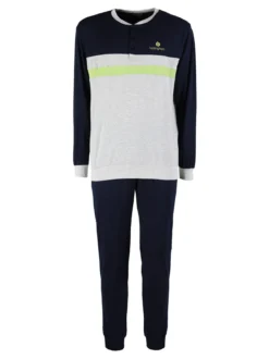 Nottingham Pigiama lungo da uomo in cotone jersey