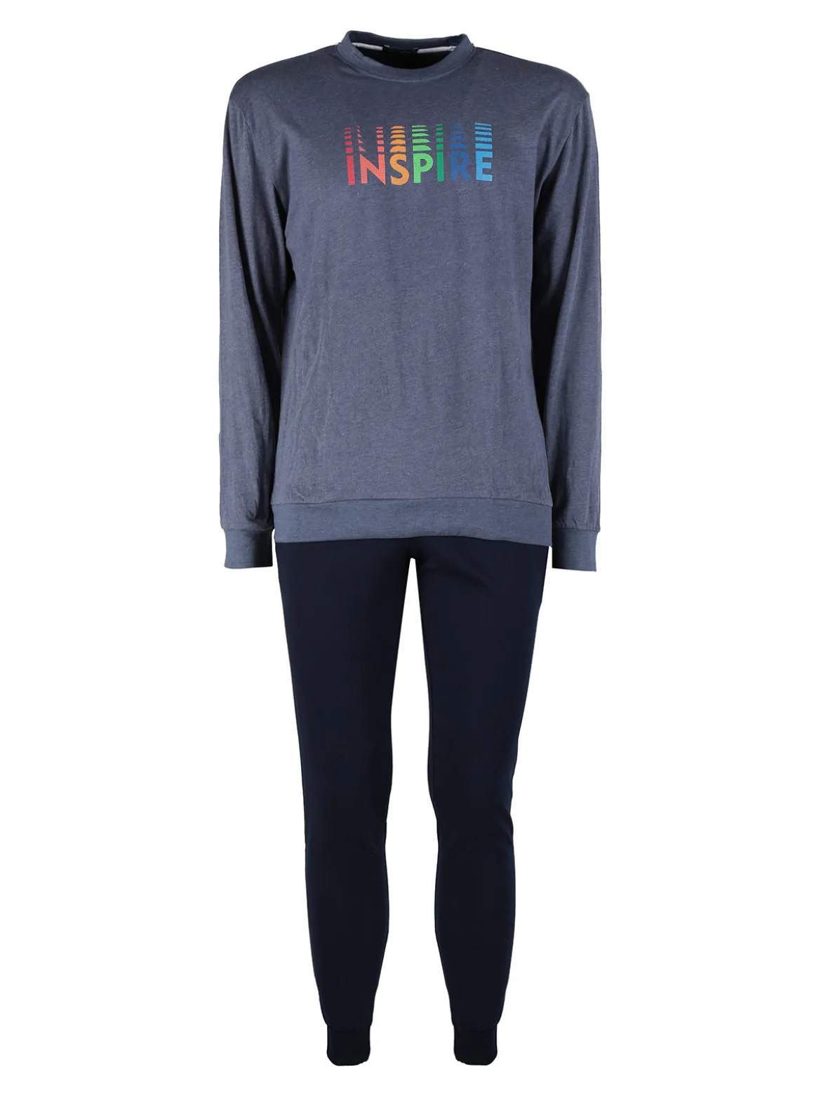 Nottingham Pigiama lungo da uomo in misto cotone jersey