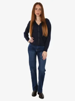 Nova Cardigan donna a trama intrecciata - blu scuro