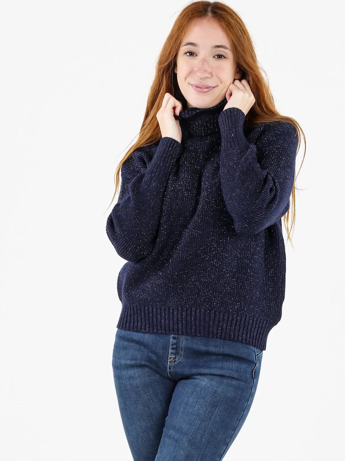 Nova Maglione dolcevita da donna - blu scuro
