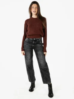 Nova Maglione girocollo da donna lurex - moro