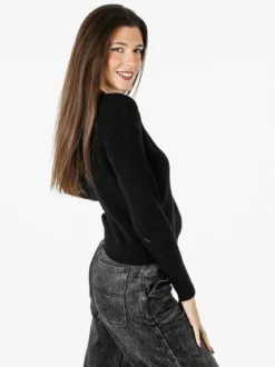 Nova Maglione girocollo da donna lurex - nero