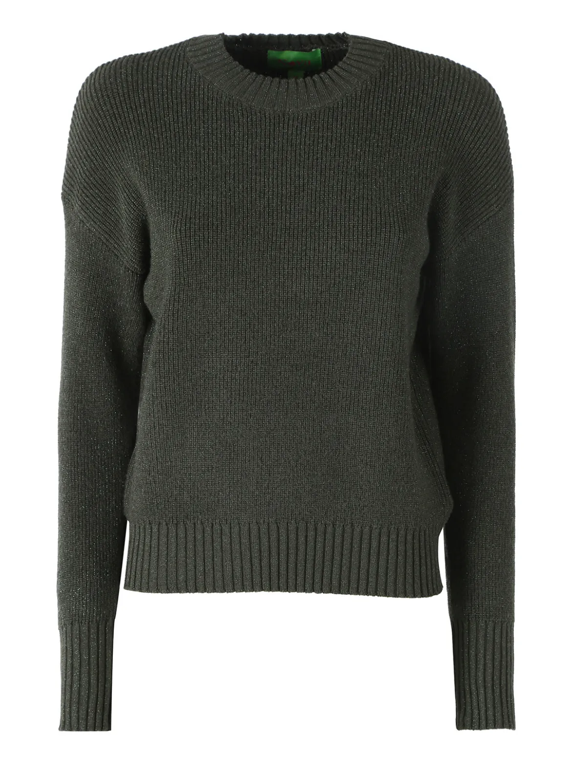 Nova Maglione girocollo da donna lurex - verde scuro