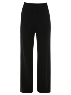 Nova Pantaloni donna in maglia a vita alta - nero