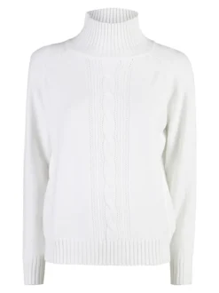 Nova Pullover donna con collo alto - bianco