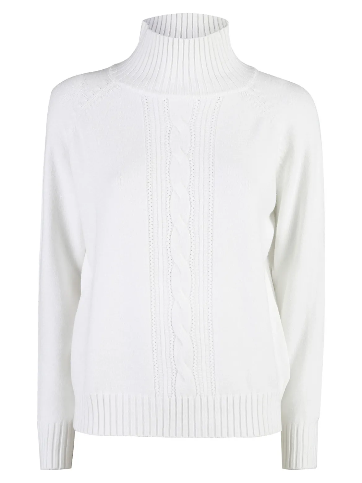 Nova Pullover donna con collo alto - bianco