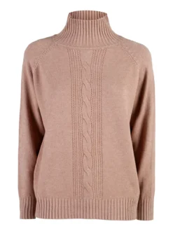 Nova Pullover donna con collo alto - taupe