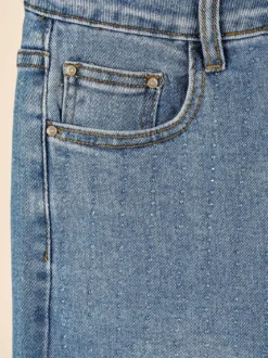 Nove&Nove Jeans donna a gamba dritta con strass