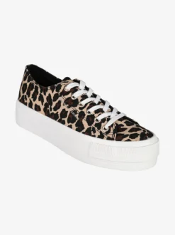 Original Marines Sneakers donna in tela animalier con platform