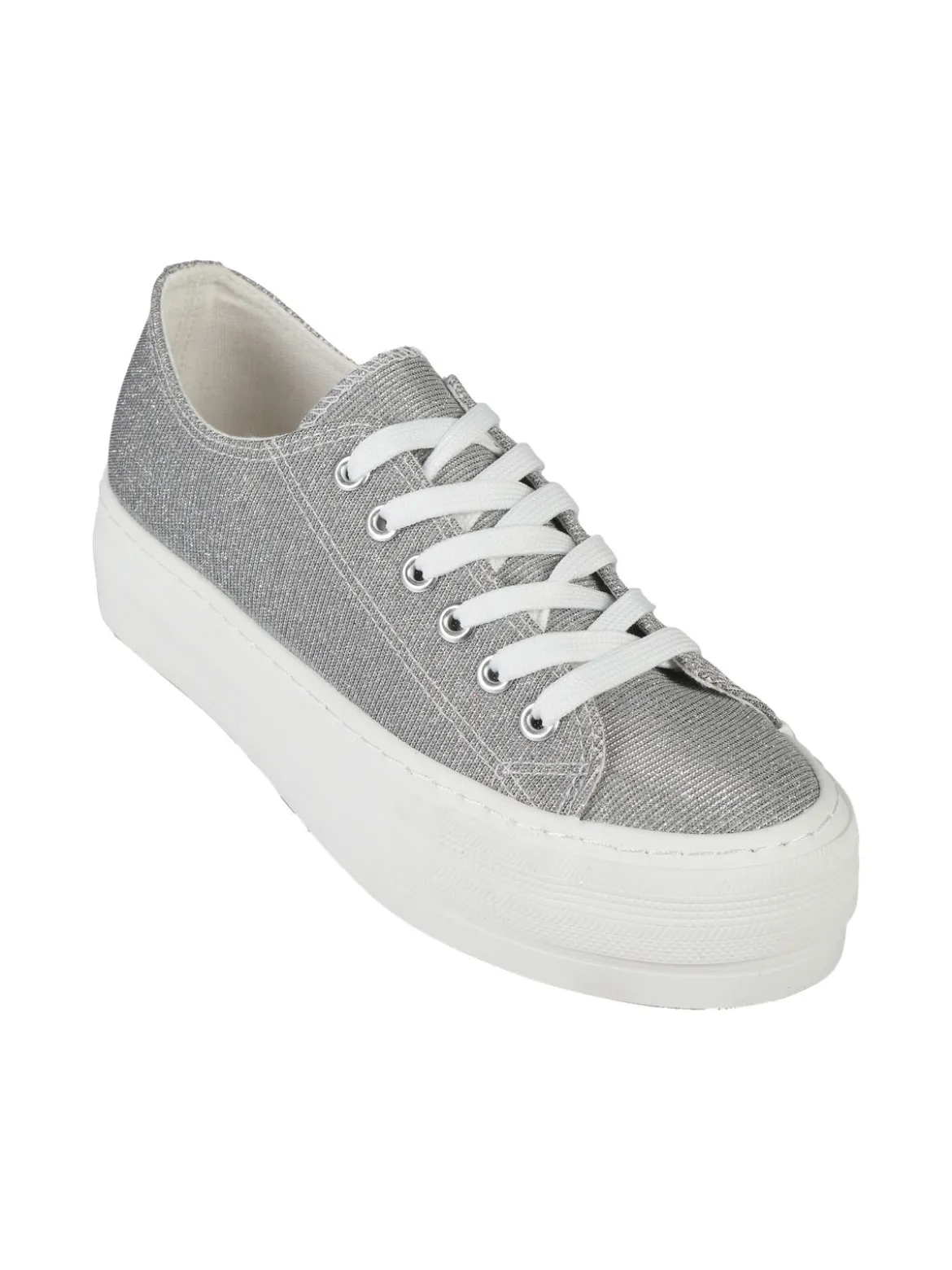 Original Marines Sneakers donna in tela brillantinata con platform