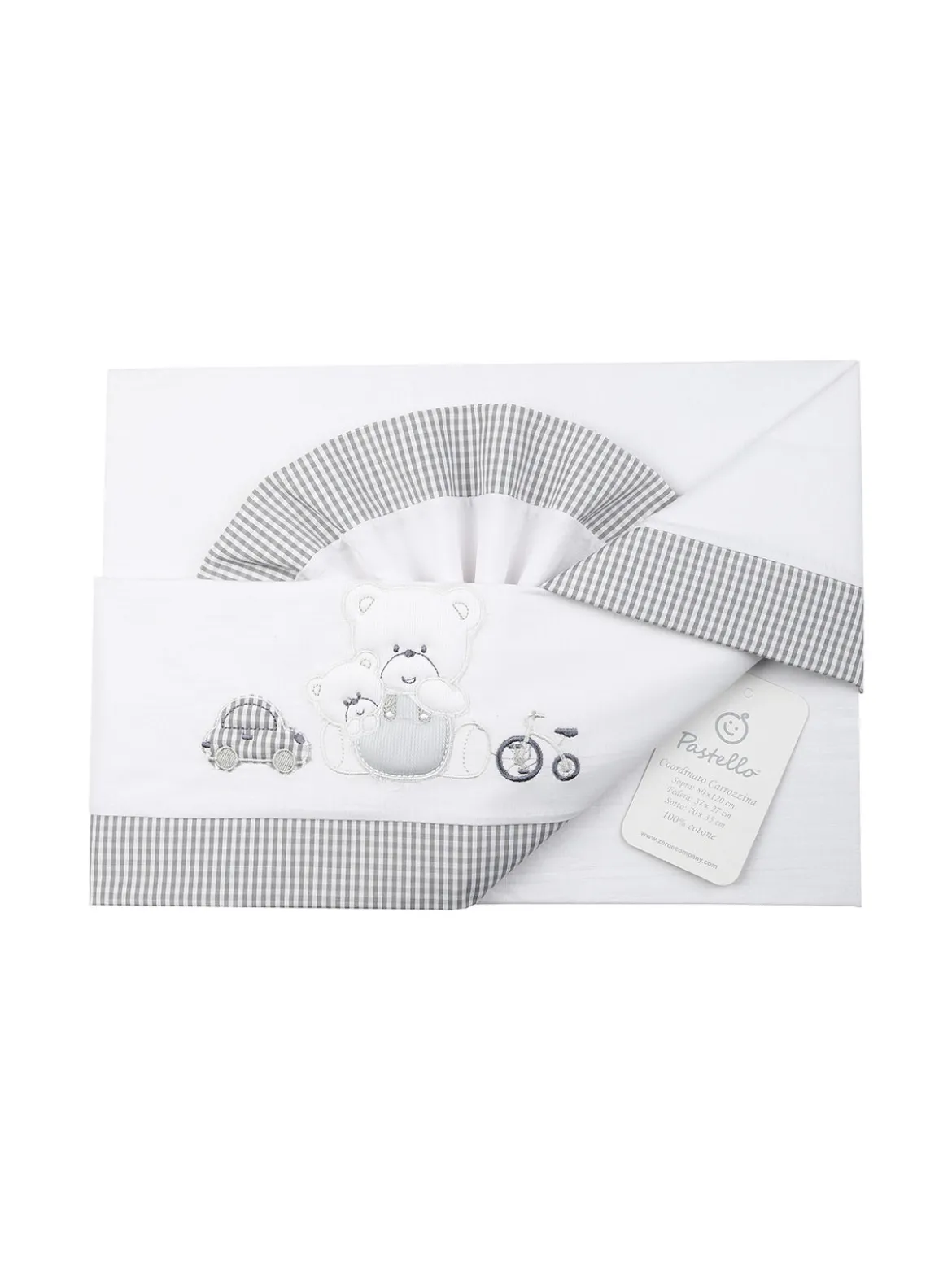 Pastello Completo lenzuolo da neonati 3 pezzi - bianco