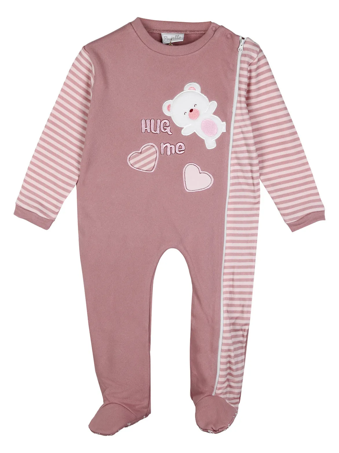 Pastello Pigiama intero da neonata con zip intera - fucsia