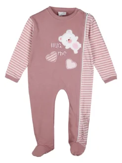 Pastello Pigiama intero da neonata con zip intera - fucsia