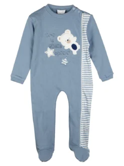 Pastello Pigiama intero da neonato con zip intera - blu