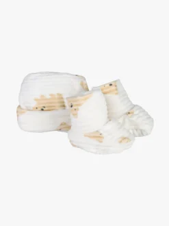 Pastello Set regalo neonati con babbucce e cappellino - panna