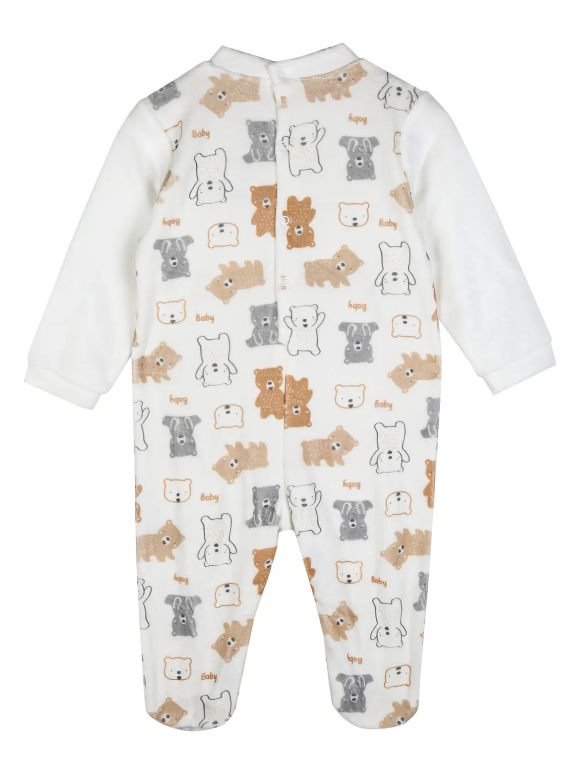 Pastello Tutina in ciniglia da neonato con stampe - bianco