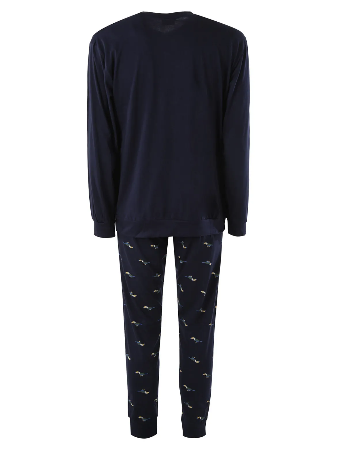 Paul Martin Pigiama lungo da uomo in cotone naturale - blu scuro