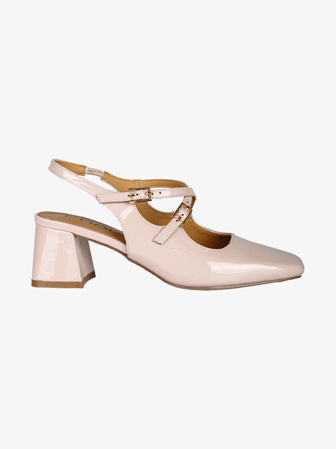 Phard Slingback donna Mary Jane in vernice con tacco e punta quadrata
