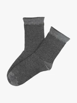 Pierre Cardin Calze corte da donna con stampa spigata e lurex - grigio scuro