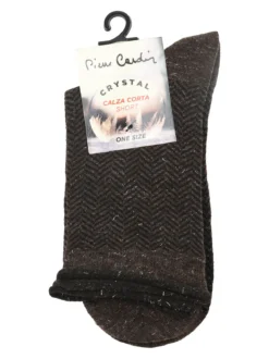 Pierre Cardin Calze corte da donna con stampa spigata e lurex - marrone
