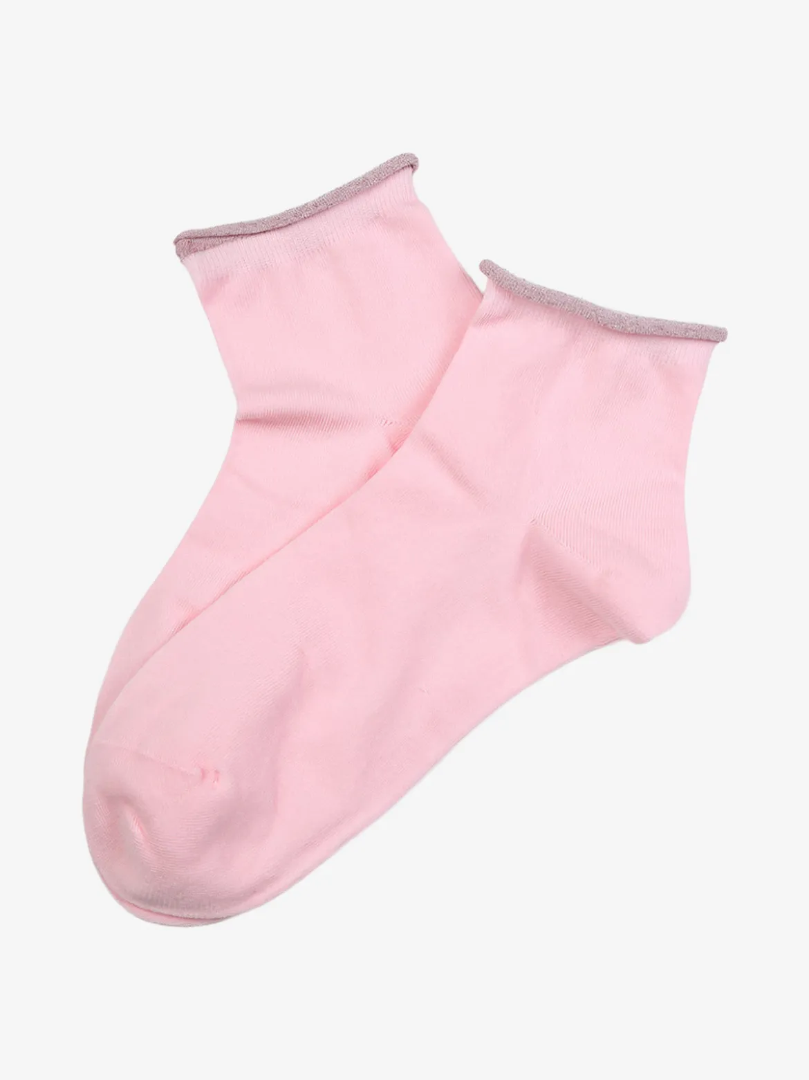 Pierre Cardin Calze corte da donna in cotone con bordo in lurex - rosa