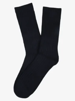 Pierre Cardin Calze corte da uomo in misto lana e cashmere a coste - blu scuro