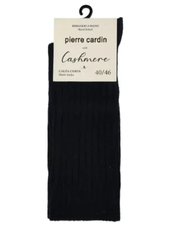 Pierre Cardin Calze corte da uomo in misto lana e cashmere a coste - blu scuro
