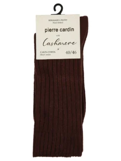 Pierre Cardin Calze corte da uomo in misto lana e cashmere a coste - marrone