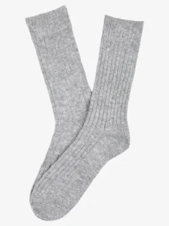 Pierre Cardin Calze corte da uomo in misto lana e cashmere a coste - grigio