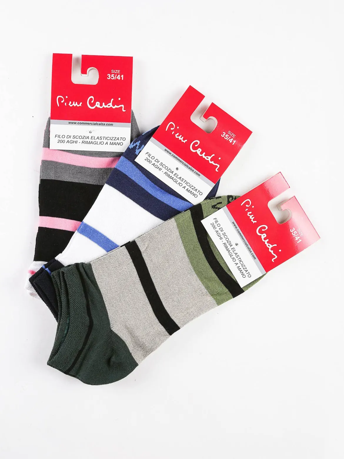 Pierre Cardin Calze corte donna a righe Confezione 3 paia