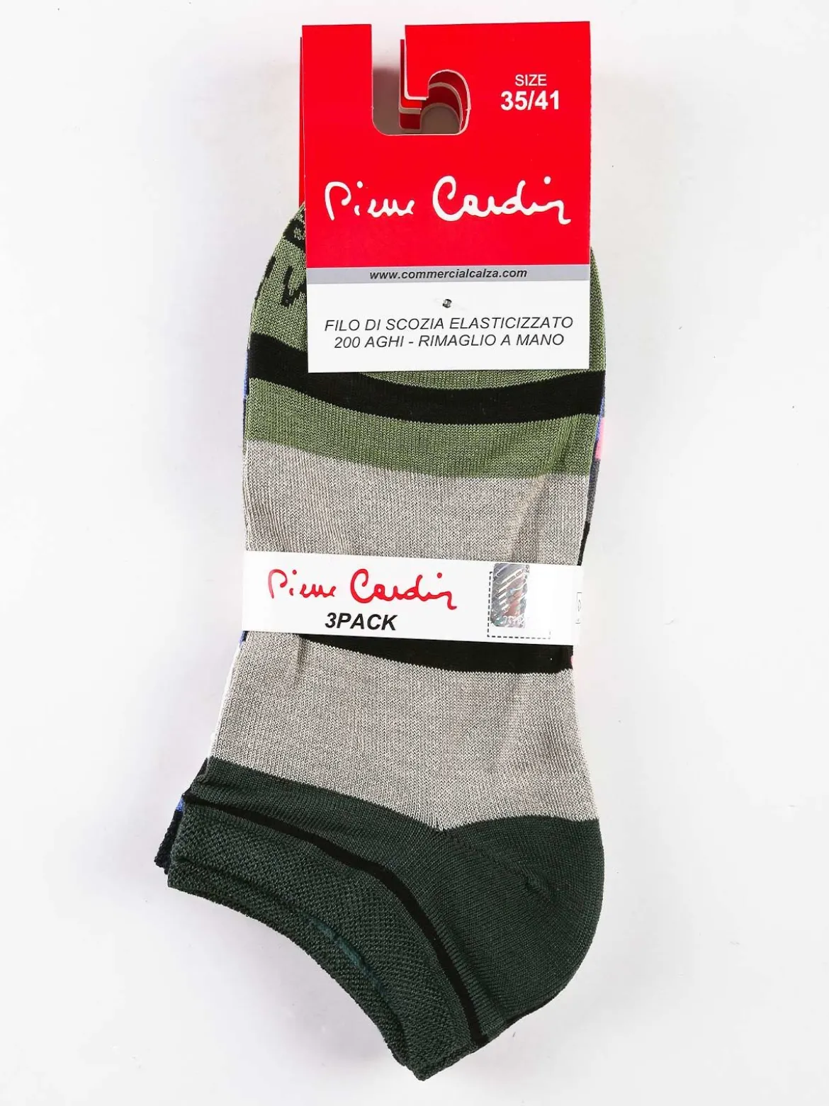 Pierre Cardin Calze corte donna a righe Confezione 3 paia